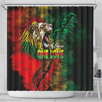 Aotearoa One Love Shower Curtain Reggae Lion with Kakahu Huruhuru