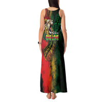 Aotearoa One Love Tank Maxi Dress Reggae Lion with Kakahu Huruhuru LT03 - Polynesian Pride