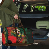 Aotearoa One Love Travel Bag Reggae Lion with Kakahu Huruhuru