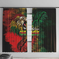 Aotearoa One Love Window Curtain Reggae Lion with Kakahu Huruhuru