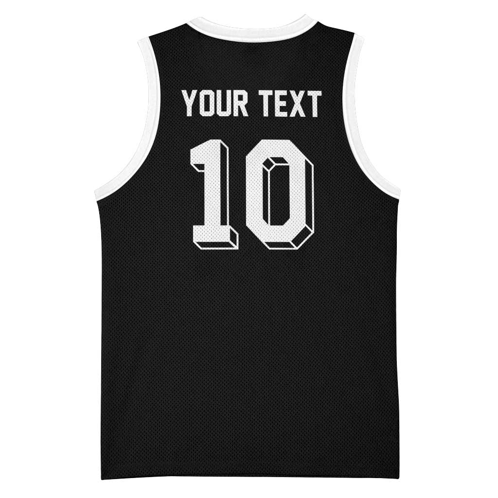 Custom Aotearoa Rugby Basketball Jersey Fern Blacks-Traditional Maori Motifs Design