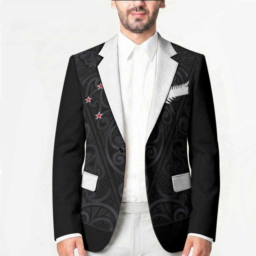 Custom Aotearoa Rugby Blazer Fern Blacks-Traditional Maori Motifs Design