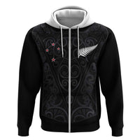 Custom Aotearoa Rugby Hoodie Fern Blacks-Traditional Maori Motifs Design