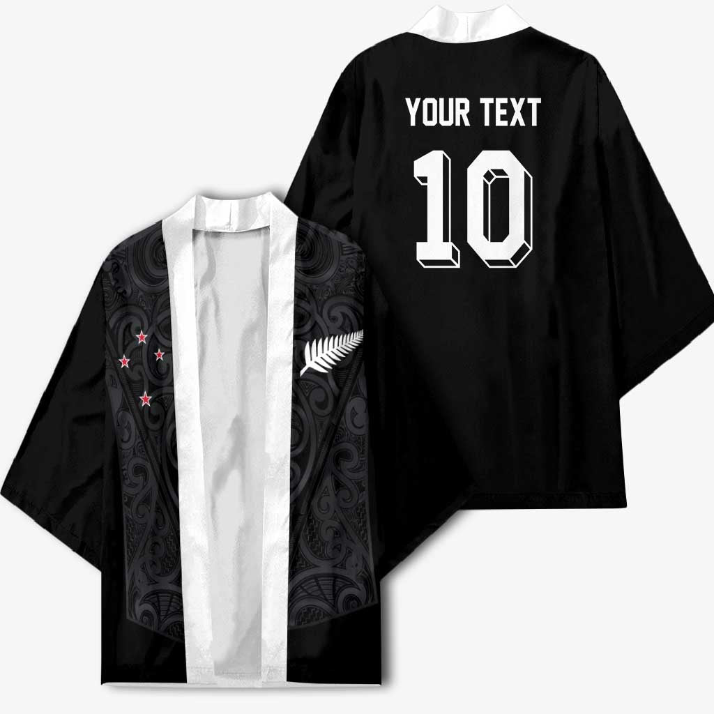 Custom Aotearoa Rugby Kimono Fern Blacks-Traditional Maori Motifs Design