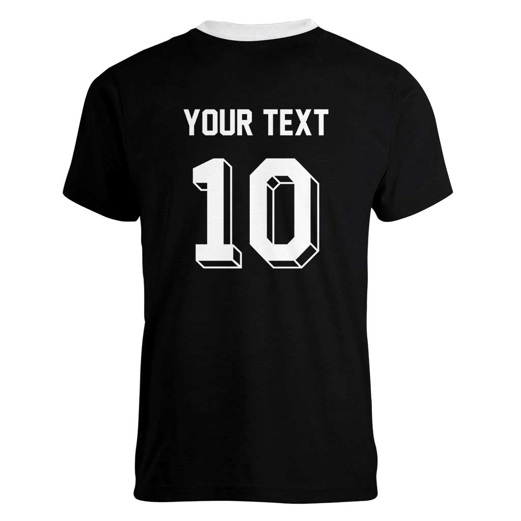 Custom Aotearoa Rugby Women V-Neck T-Shirt Fern Blacks-Traditional Maori Motifs Design LT03 - Polynesian Pride