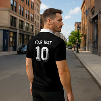 Custom Aotearoa Rugby Zipper Polo Shirt Fern Blacks-Traditional Maori Motifs Design LT03 - Polynesian Pride
