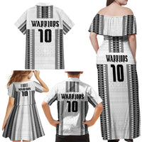 Fiji Rugby Warriors Family Matching Off Shoulder Maxi Dress and Hawaiian Shirt Masi Tribal Pattern Go Champion 2024 LT03 - Polynesian Pride