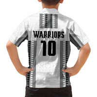 Fiji Rugby Warriors Family Matching Short Sleeve Bodycon Dress and Hawaiian Shirt Masi Tribal Pattern Go Champion 2024 LT03 - Polynesian Pride
