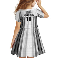 Fiji Rugby Warriors Kid Short Sleeve Dress Masi Tribal Pattern Go Champion 2024
