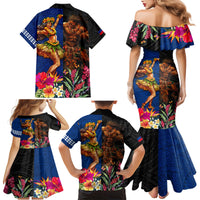 Hawaii and Samoa Together Family Matching Mermaid Dress and Hawaiian Shirt Samoan Warrior and Beauty Hula Girl LT03 - Polynesian Pride