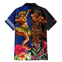 Hawaii and Samoa Together Family Matching Mermaid Dress and Hawaiian Shirt Samoan Warrior and Beauty Hula Girl LT03 - Polynesian Pride