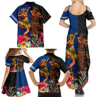 Hawaii and Samoa Together Family Matching Summer Maxi Dress and Hawaiian Shirt Samoan Warrior and Beauty Hula Girl LT03 - Polynesian Pride
