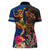 Hawaii and Samoa Together Women Polo Shirt Samoan Warrior and Beauty Hula Girl
