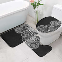 Samoan DNA Art Tattoo Bathroom Set Polynesian Pattern Black Color