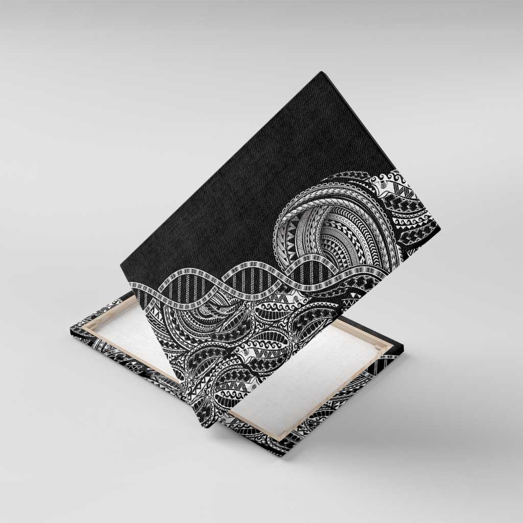 Samoan DNA Art Tattoo Canvas Wall Art Polynesian Pattern Black Color