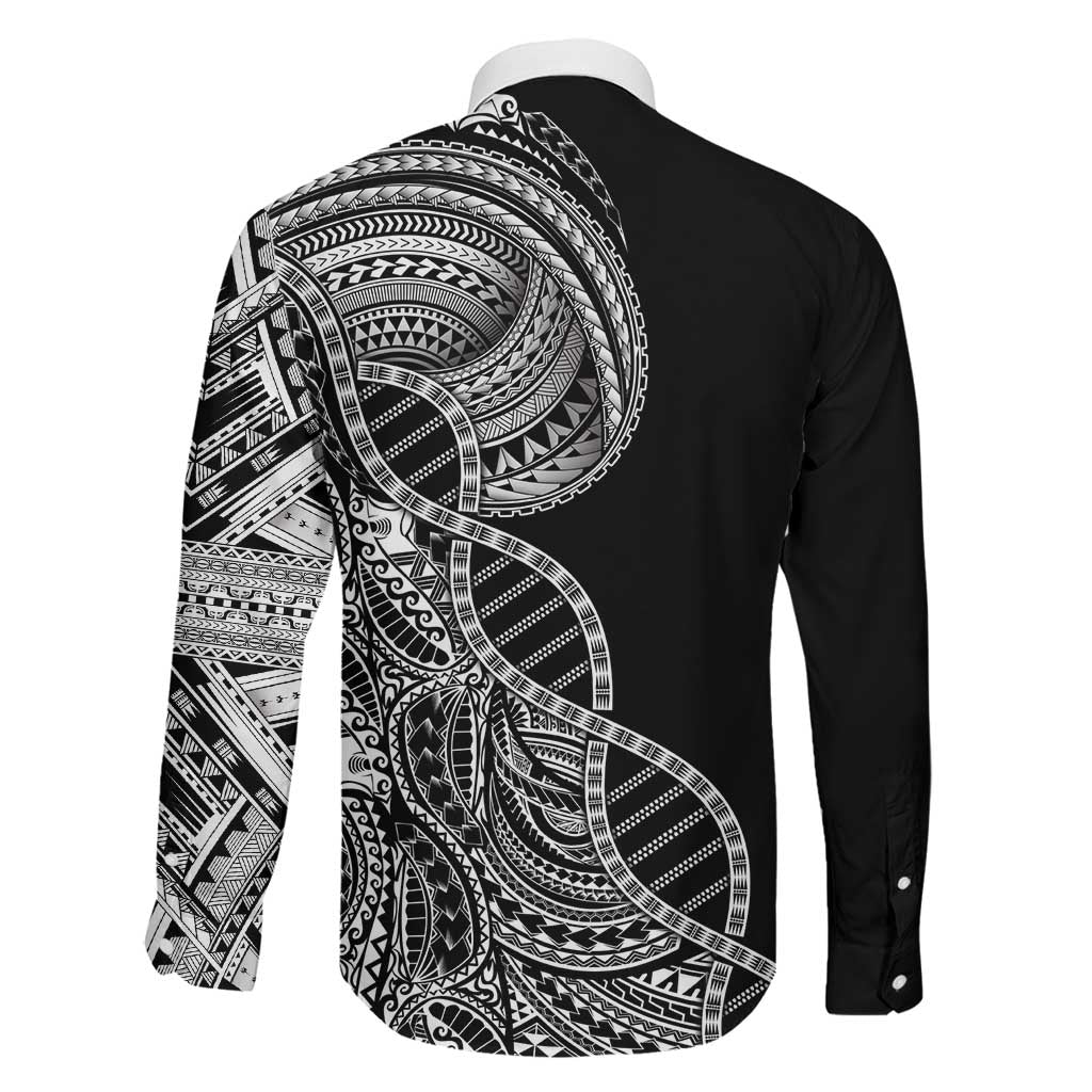 Samoan DNA Art Tattoo Family Matching Puletasi and Hawaiian Shirt Polynesian Pattern Black Color LT03 - Polynesian Pride