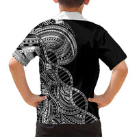 Samoan DNA Art Tattoo Family Matching Summer Maxi Dress and Hawaiian Shirt Polynesian Pattern Black Color LT03 - Polynesian Pride
