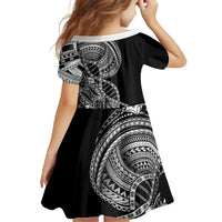 Samoan DNA Art Tattoo Family Matching Summer Maxi Dress and Hawaiian Shirt Polynesian Pattern Black Color LT03 - Polynesian Pride