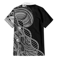 Samoan DNA Art Tattoo Family Matching Summer Maxi Dress and Hawaiian Shirt Polynesian Pattern Black Color LT03 - Polynesian Pride