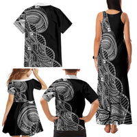 Samoan DNA Art Tattoo Family Matching Tank Maxi Dress and Hawaiian Shirt Polynesian Pattern Black Color LT03 - Polynesian Pride