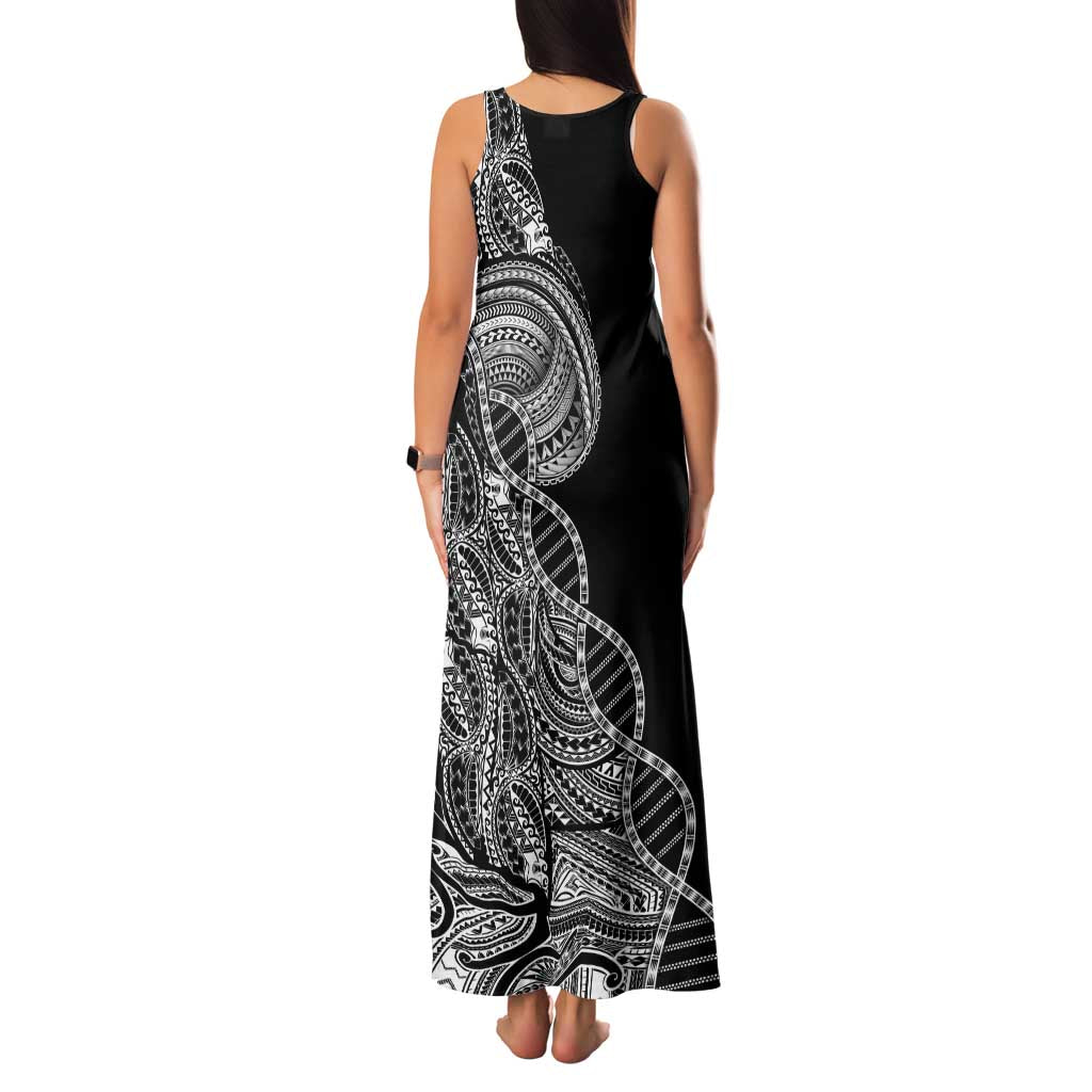 Samoan DNA Art Tattoo Family Matching Tank Maxi Dress and Hawaiian Shirt Polynesian Pattern Black Color LT03 - Polynesian Pride