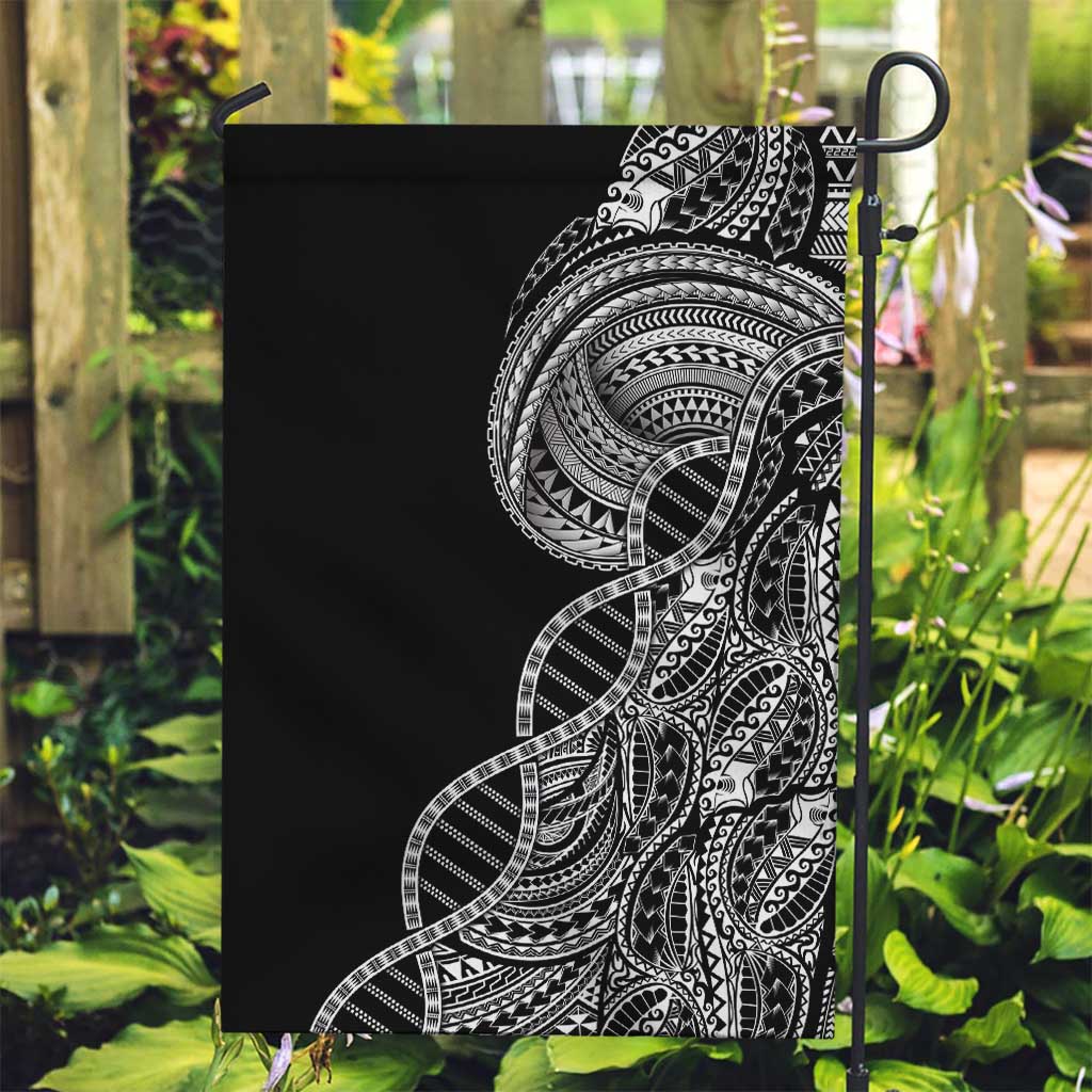 Samoan DNA Art Tattoo Garden Flag Polynesian Pattern Black Color