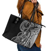Samoan DNA Art Tattoo Leather Tote Bag Polynesian Pattern Black Color LT03 - Polynesian Pride