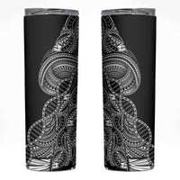 Samoan DNA Art Tattoo Skinny Tumbler Polynesian Pattern Black Color