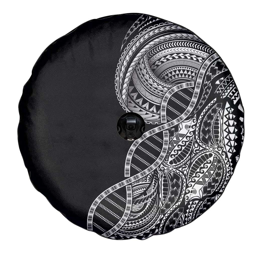 Samoan DNA Art Tattoo Spare Tire Cover Polynesian Pattern Black Color LT03 - Polynesian Pride