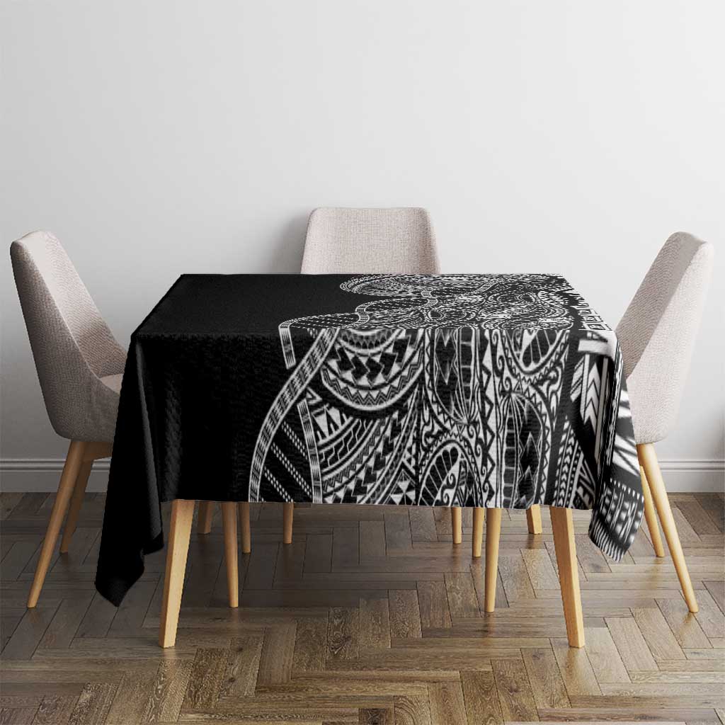 Samoan DNA Art Tattoo Tablecloth Polynesian Pattern Black Color