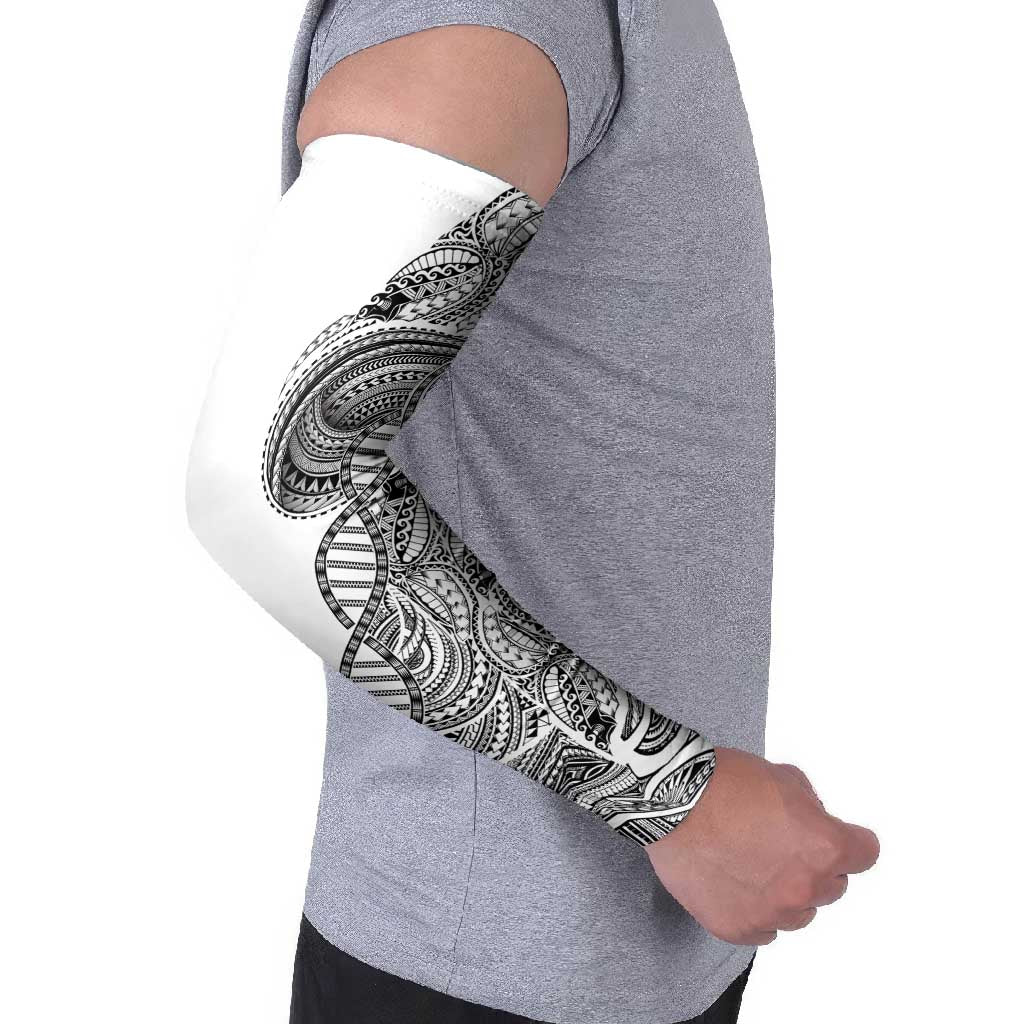 Samoan DNA Art Tattoo Arm Sleeves Polynesian Pattern White Color