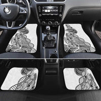 Samoan DNA Art Tattoo Car Mats Polynesian Pattern White Color