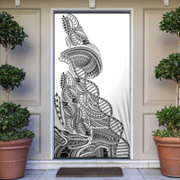 Samoan DNA Art Tattoo Door Cover Polynesian Pattern White Color