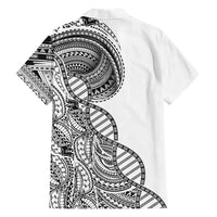 Samoan DNA Art Tattoo Family Matching Tank Maxi Dress and Hawaiian Shirt Polynesian Pattern White Color LT03 - Polynesian Pride