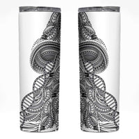 Samoan DNA Art Tattoo Skinny Tumbler Polynesian Pattern White Color