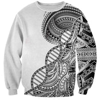 Samoan DNA Art Tattoo Sweatshirt Polynesian Pattern White Color