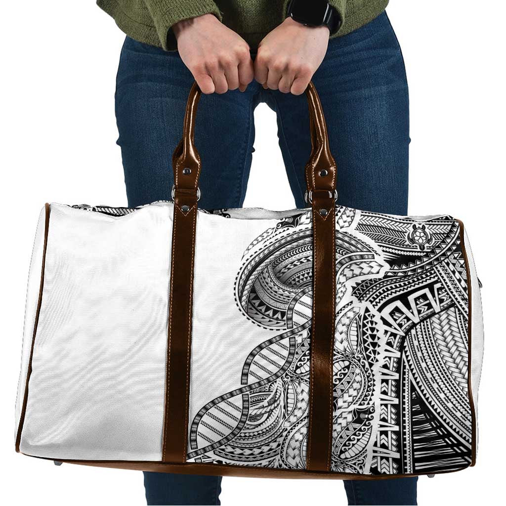 Samoan DNA Art Tattoo Travel Bag Polynesian Pattern White Color LT03 White - Polynesian Pride