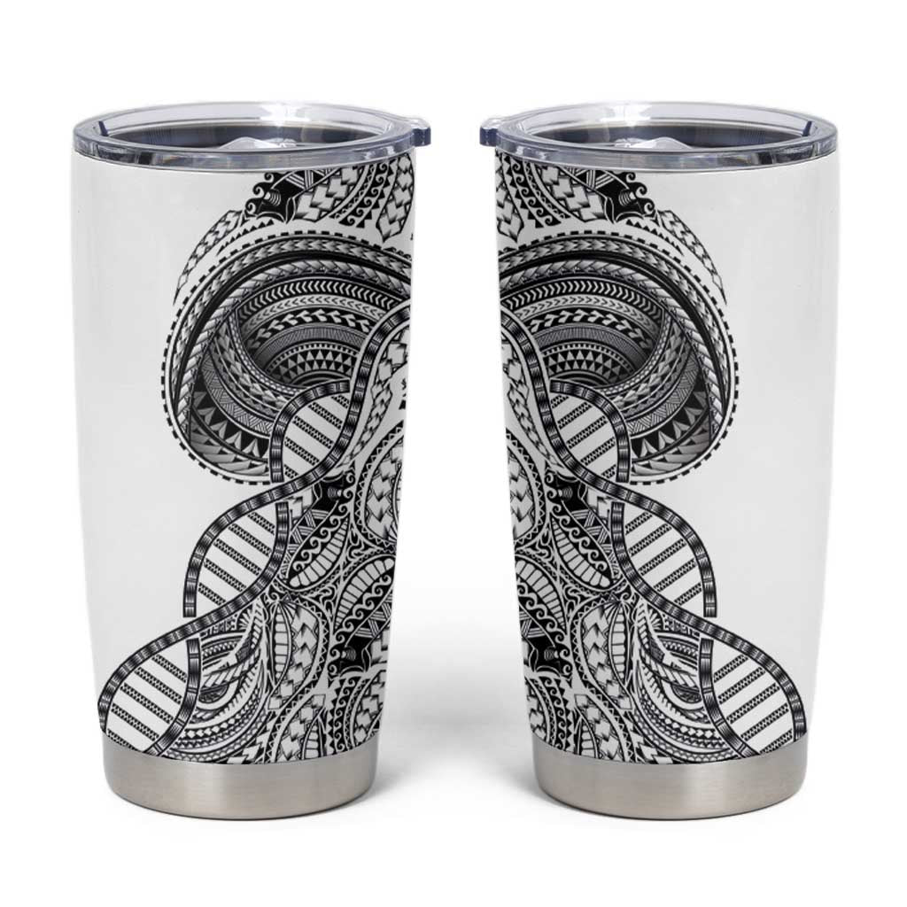 Samoan DNA Art Tattoo Tumbler Cup Polynesian Pattern White Color LT03 White - Polynesian Pride