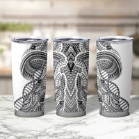 Samoan DNA Art Tattoo Tumbler Cup Polynesian Pattern White Color LT03 - Polynesian Pride