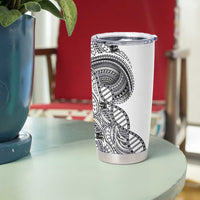 Samoan DNA Art Tattoo Tumbler Cup Polynesian Pattern White Color LT03 - Polynesian Pride