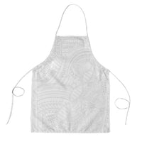 Samoan DNA Art Tattoo Apron Polynesian Pattern All White