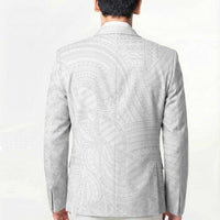 Samoan DNA Art Tattoo Blazer Polynesian Pattern All White