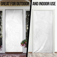 Samoan DNA Art Tattoo Door Cover Polynesian Pattern All White