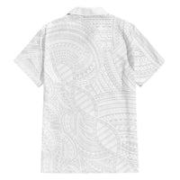Samoan DNA Art Tattoo Family Matching Summer Maxi Dress and Hawaiian Shirt Polynesian Pattern All White LT03 - Polynesian Pride