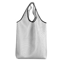 Samoan DNA Art Tattoo Grocery Bag Polynesian Pattern All White