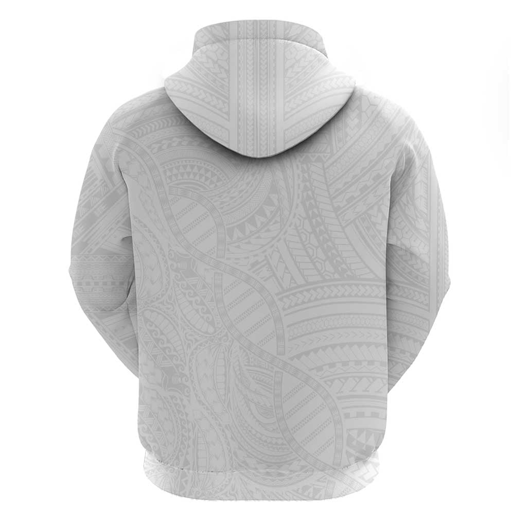 Samoan DNA Art Tattoo Hoodie Polynesian Pattern All White