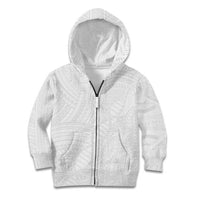 Samoan DNA Art Tattoo Kid Hoodie Polynesian Pattern All White