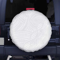 Samoan DNA Art Tattoo Spare Tire Cover Polynesian Pattern All White LT03 No hole White - Polynesian Pride