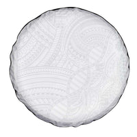 Samoan DNA Art Tattoo Spare Tire Cover Polynesian Pattern All White LT03 - Polynesian Pride