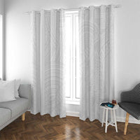 Samoan DNA Art Tattoo Window Curtain Polynesian Pattern All White